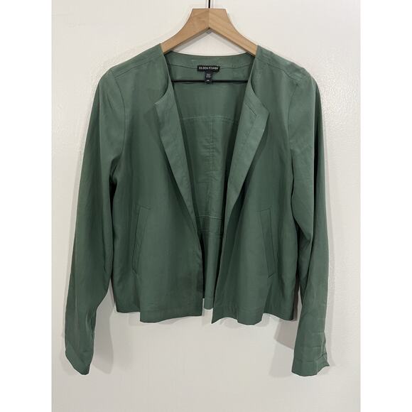 Eileen Fisher Drapey Tencel Blend Jacket S Quiet Luxury Minimalist Scandi Crop - Picture 1 of 15